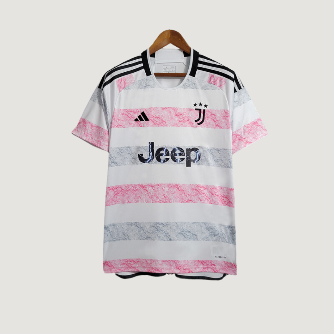 JUVENTUS - MAILLOT EXTÉRIEUR 23/24- ROSE, BLANC ( FAN )